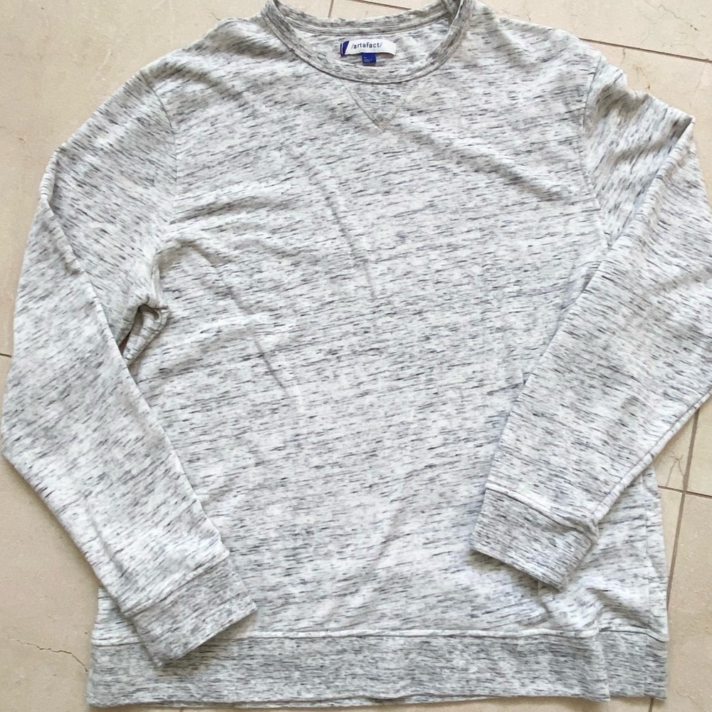 Artafact Long Sleeve Shirt/Sweatshirt Crew Neck Black and Cream XL